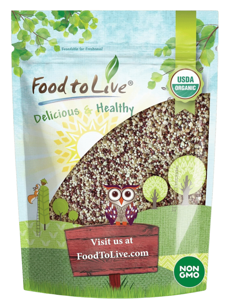 Food to Live Organic Super Grains Blend, 1.5 Pounds – A Mix of Millet, Buckwheat, Red and White Quinoa. Non-GMO, Non-Irradiated